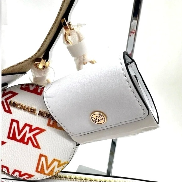 Michael Kors Jet Set Price Medium Crossbody W Tech Accessories Rainbow MK Logo - Picture 8 of 12